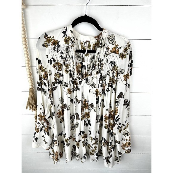 Pre-Loved Free People Floral Print Tunic Top sz SML - Picture 1 of 11